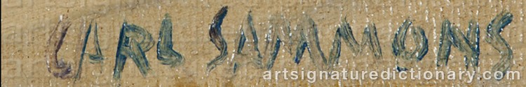 Authentic signature by Carl SAMMONS on Painting/Watercolour artwork