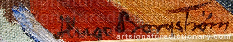 Authentic signature by Hugo BORGSTRÖM on artwork