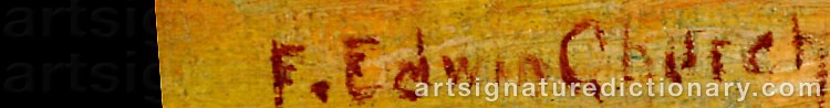 Authentic signature by Frederic E. CHURCH on  artwork
