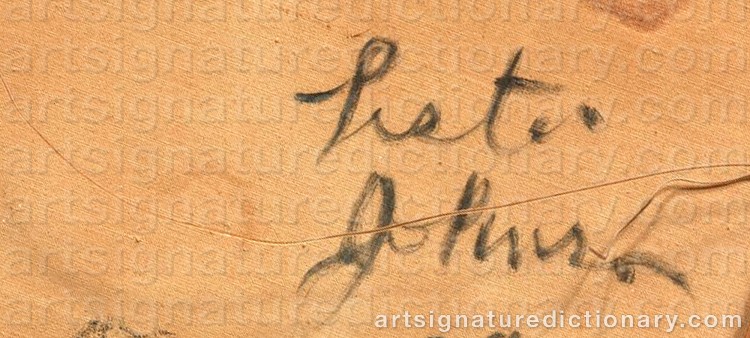 Authentic signature by Lester F. JOHNSON on Painting/Watercolour artwork
