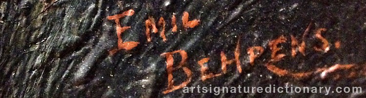 Authentic signature by Emil Maximilian BEHRENS on  artwork