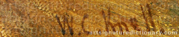 Authentic signature by William Callcott KNELL on  artwork