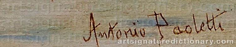 Authentic signature by Antonio Ermolao PAOLETTI on  artwork