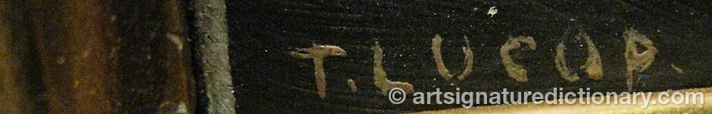 Authentic signature by T. LUCOP on  artwork