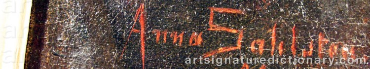 Authentic signature by Anna SAHLSTEN on Painting/Watercolour artwork