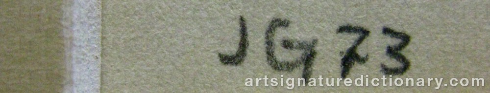 Authentic signature by Jan GYLLENSTIERNA on  artwork