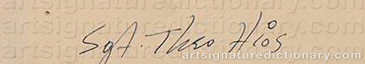 Authentic signature by Theodore ‘Theo’ HIOS on  artwork