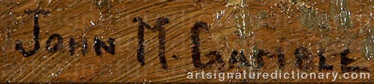 Authentic signature by John Marshall GAMBLE on Painting/Watercolour artwork