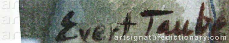 Signature by Evert TAUBE