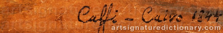 Authentic signature by Cavaliere Ippolito CAFFI on  artwork