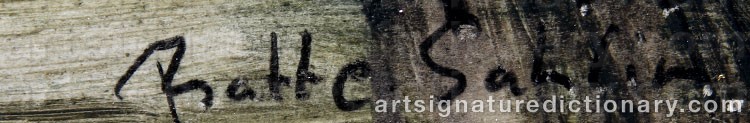 Authentic signature by Batte SAHLIN on artwork