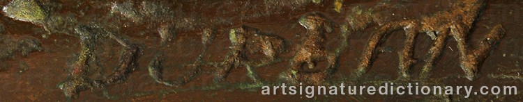 Authentic signature by Arne DURBAN on Sculpture artwork