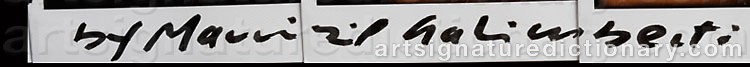 Authentic signature by Maurizio GALIMBERTI on artwork