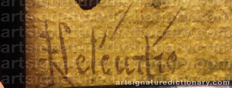 Authentic signature by Francois LETEURTRE on Painting/Watercolour artwork