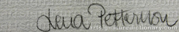 Authentic signature by Lena PETTERSSON on  artwork