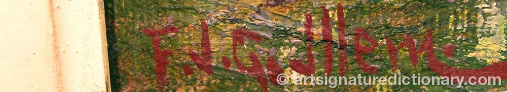 Authentic signature by Franz Josef Georg ILLEM on  artwork