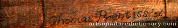 Authentic signature by Thomas PRENTISS on  artwork