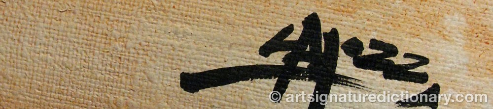 Authentic signature by Christian LAJOZZ on artwork