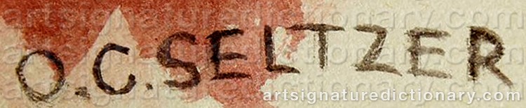 Authentic signature by Olaf Carl SELTZER on Painting/Watercolour artwork