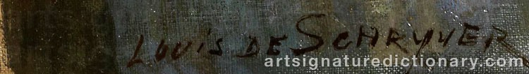 Authentic signature by Louis Marie De SCHRYVER on  artwork