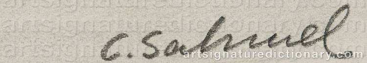 Authentic signature by Charles SAHWEL on  artwork