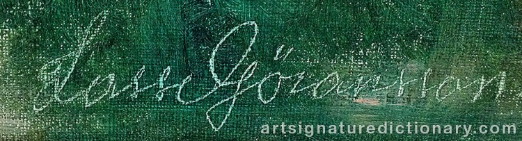 Authentic signature by Lasse GÖRANSSON on Painting/Watercolour artwork