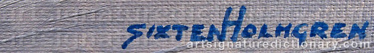 Signature by Sixten HOLMGREN