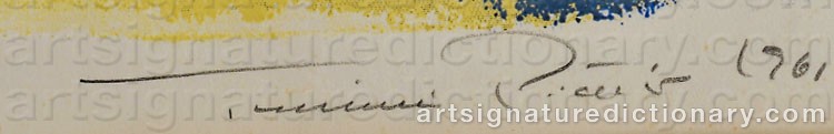 Authentic signature by Tuulikki PIETILÄ on artwork