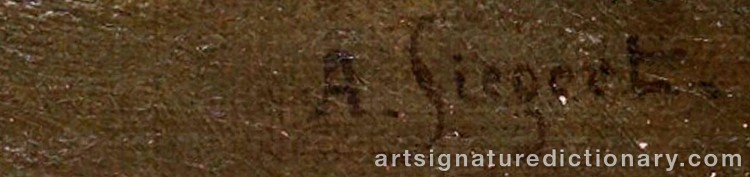 Authentic signature by August Friedrich SIEGERT on  artwork