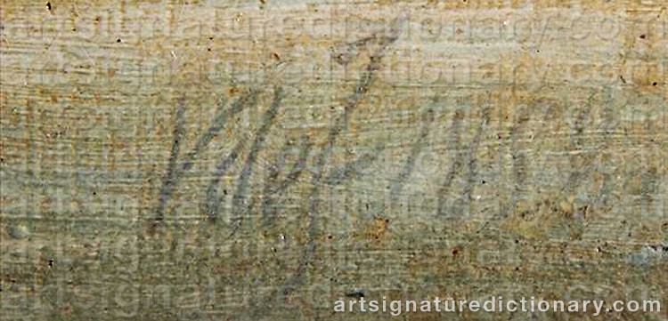 Authentic signature by James Vivien De FLEURY on artwork