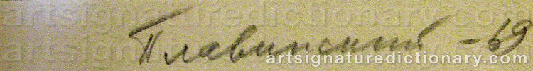 Authentic signature by Dimitri Petrovich PLAVINSKY on  artwork