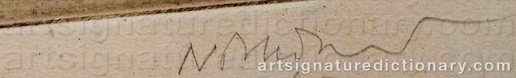 Authentic signature by Ben NICHOLSON on  artwork