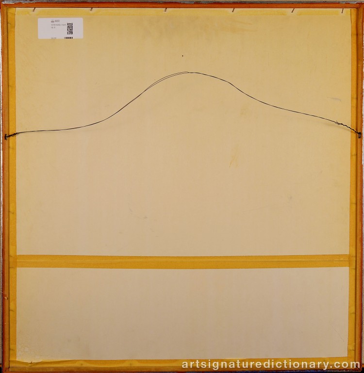 Close-up details showing Victor VASARELY signature forgery characteristics