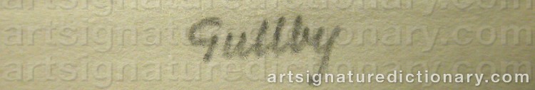 Authentic signature by Folke GULLBY on  artwork