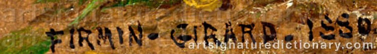 Authentic signature by Marie François FIRMIN-GIRARD on  artwork