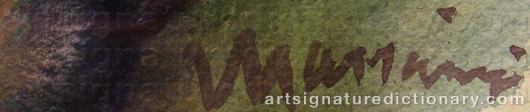 Authentic signature by Edmund MASSÁNYI on artwork
