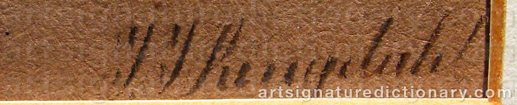 Authentic signature by Johan Julius RINGDAHL on  artwork