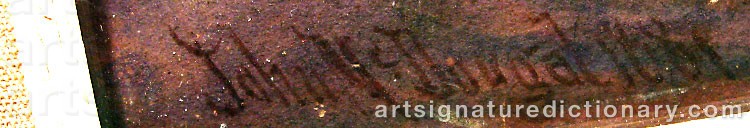 Authentic signature by John MAC DOUGAL on  artwork