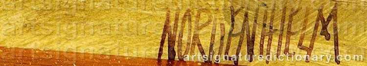 Authentic signature by Alve NORDENHIELM on  artwork
