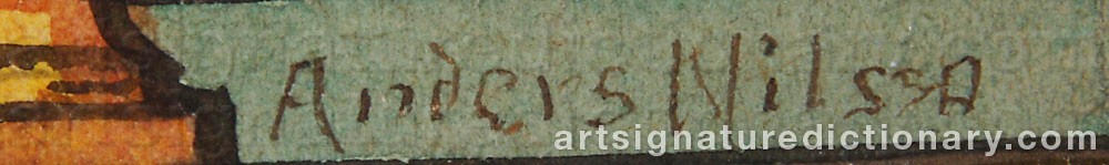 Authentic signature by Anders NILSSON on  artwork