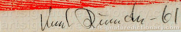 Authentic signature by Knut RUMOHR on artwork