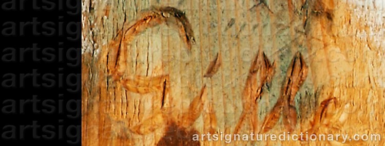 Authentic signature by Gilbert ‘Gille’ HÖGLANDER on  artwork