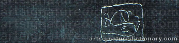 Authentic signature by Niels Erik Von SKOVBALLE on artwork