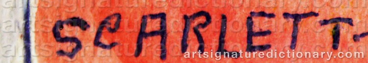 Authentic signature by Rolph SCARLETT on artwork