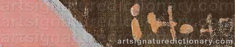 Authentic signature by Ivon HITCHENS on  artwork