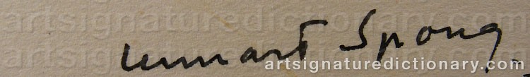 Authentic signature by Lennart SPONG on artwork