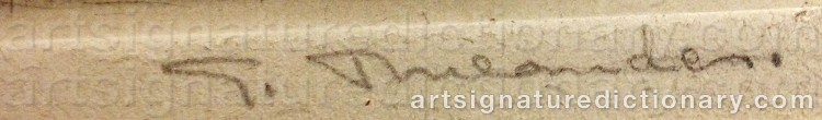 Authentic signature by Sten Gunnar THELANDER on  artwork