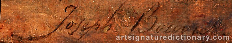 Authentic signature by Joseph BOUVIER on  artwork