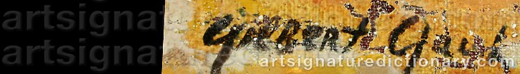 Authentic signature by Gilbert GAUL on Painting/Watercolour artwork