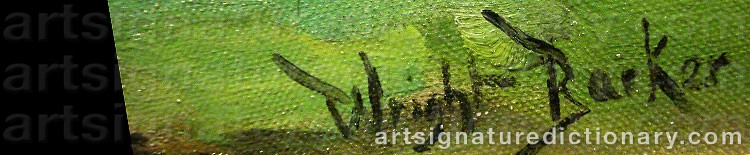 Authentic signature by Wright BARKER on  artwork